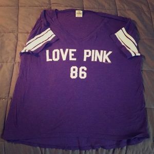 Pink brand purple shirt